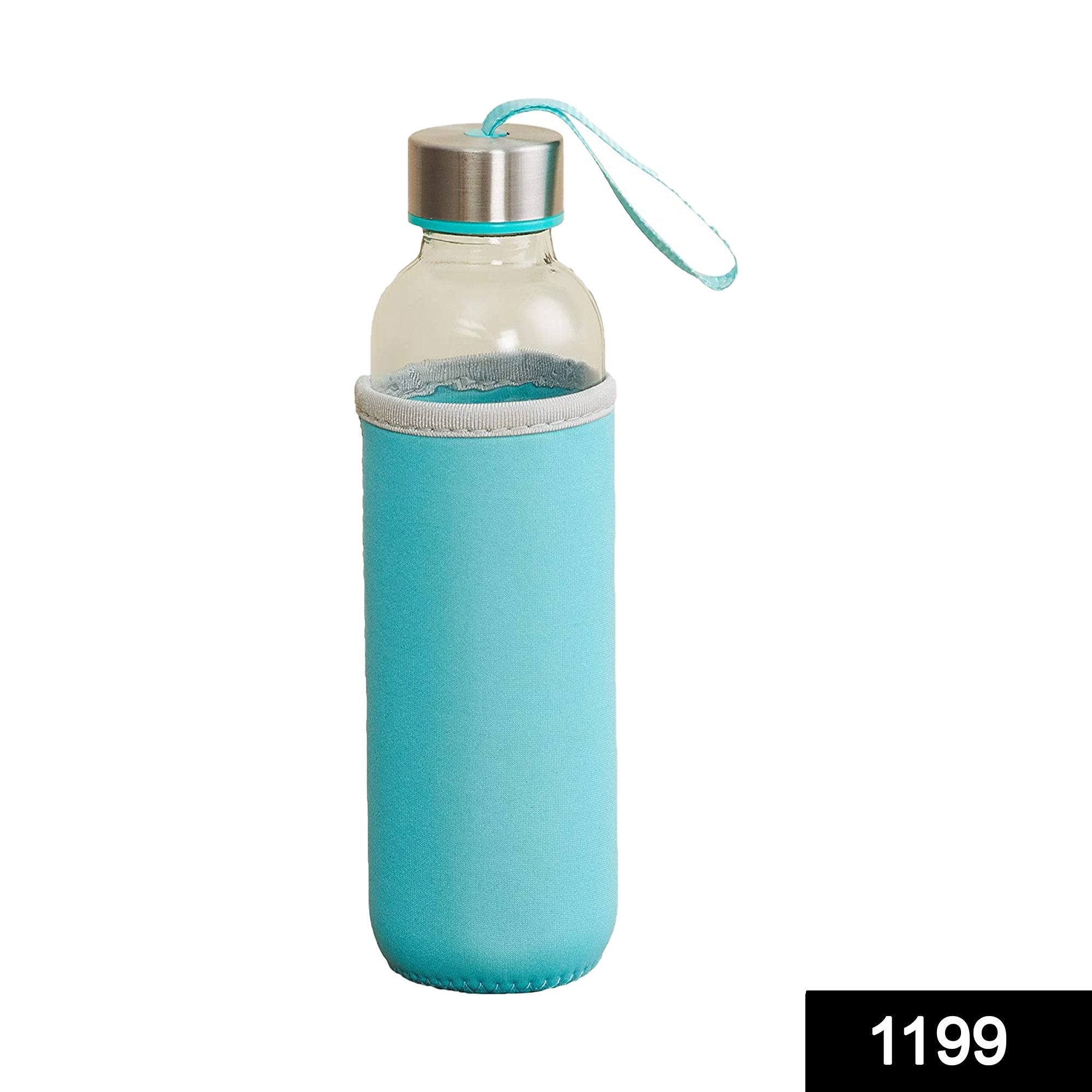 1199 Glass Water Bottle (500 ml) With Cover - SkyShopy 1199 Glass Water Bottle (500 ml) With Cover - SkyShopy